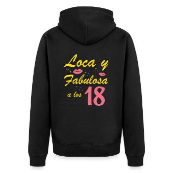 Fou et fabuleux à 18 ans - Veste à capuche bio Premium Unisexe - noir - Dos - Nico (187cm)