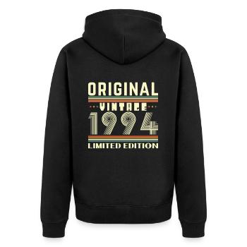 30 Ans 1994 Cadeau Anniversaire Vintage - Veste à capuche bio Premium Unisexe - noir - Dos - Nico (187cm)