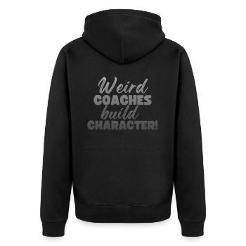 Weird Coaches Make Up Character Coach - Unisex Premium Organic Zip Hoodie - black - Back - Nico (187cm)