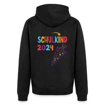Start of school enrollment school child 2024 - Unisex Premium Organic Zip Hoodie - black - Back - Nico (187cm)