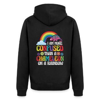 Je suis plus confus qu’un caméléon - Veste à capuche bio Premium Unisexe - noir - Dos - Nico (187cm)