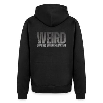 Weird Coaches Make Up Character Coach - Unisex Premium Organic Zip Hoodie - black - Back - Nico (187cm)