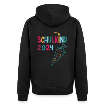 Début de l’inscription scolaire enfant scolaire 2024 - Veste à capuche bio Premium Unisexe - noir - Dos - Nico (187cm)