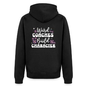 Weird Coaches Make Up Character Coach - Unisex Premium Organic Zip Hoodie - black - Back - Nico (187cm)