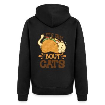 Let's Taco Bout Cats Catlover - Unisex Premium Organic Zip Hoodie - black - Back - Nico (187cm)