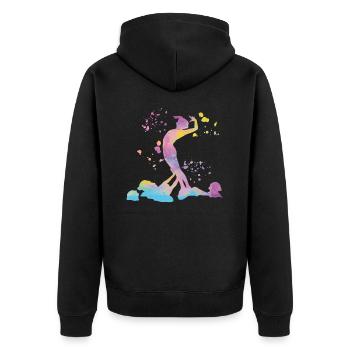 Artistic Swim Team Synchronschwimmen - Unisex Premium Bio Zip Hoodie - Schwarz - Hinten - Nico (187cm)