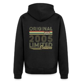 Original 2005 Vintage Rétro Cadeau D'anniversaire - Veste à capuche bio Premium Unisexe - noir - Dos - Nico (187cm)