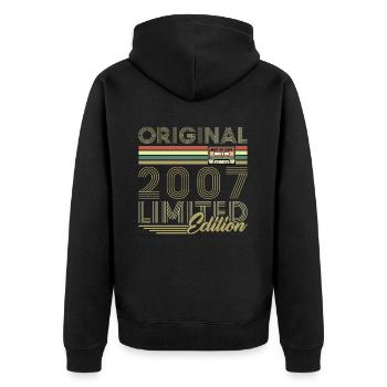 Original 2007 Vintage Retro Birthday Gift - Unisex Premium Organic Zip Hoodie - black - Back - Nico (187cm)