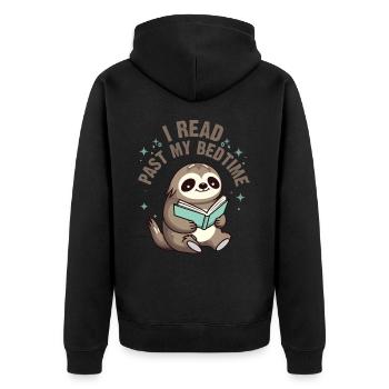 Je lis après le coucher lire paresseux - Veste à capuche bio Premium Unisexe - noir - Dos - Nico (187cm)