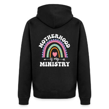 La maternité est mon ministère - Veste à capuche bio Premium Unisexe - noir - Dos - Nico (187cm)