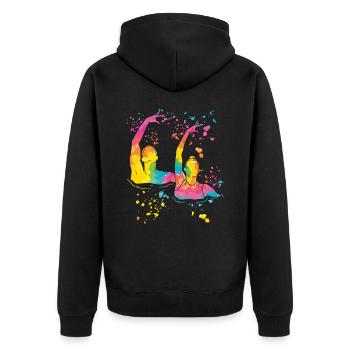 Artistic Swim Team Synchronschwimmen - Unisex Premium Bio Zip Hoodie - Schwarz - Hinten - Nico (187cm)