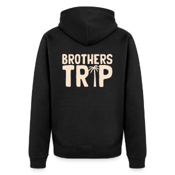Sibling Brothers Journey - Unisex Premium Organic Zip Hoodie - black - Back - Nico (187cm)