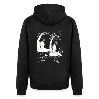 Artistic Swim Team Synchronschwimmen - Unisex Premium Bio Zip Hoodie - Schwarz - Hinten - Nico (187cm)