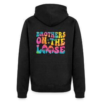 Brothers On The Loose Sibling Journey - Unisex Premium Organic Zip Hoodie - black - Back - Nico (187cm)