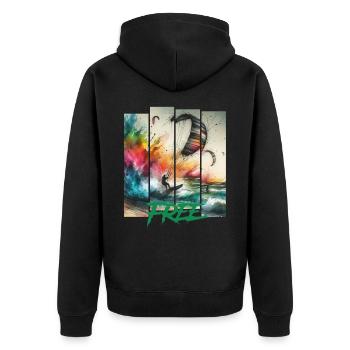 Le kitesurf - Veste à capuche bio Premium Unisexe - noir - Dos - Nico (187cm)