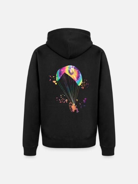 Motorized Paragliding PPG Paramotoring - Unisex Premium Organic Zip Hoodie - black