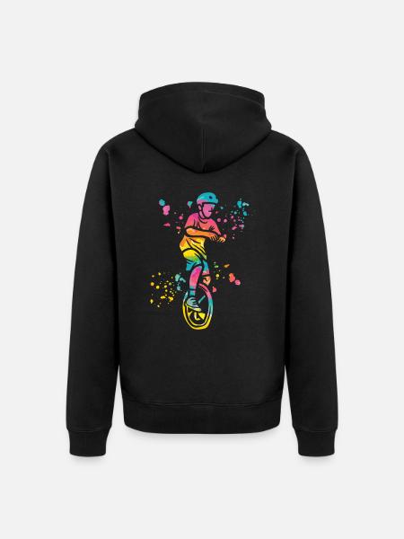 Einradfahrer Einradfahren Einrad - Unisex Premium Bio Zip Hoodie - Schwarz