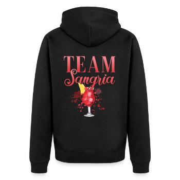 Cocktail Barkeeper Team Sangria - Unisex Premium Bio Zip Hoodie - Schwarz - Hinten - Nico (187cm)