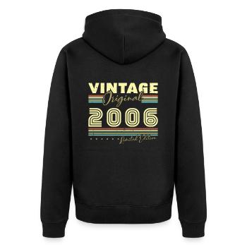 Vintage 2006 Retro 2006 Birthday Gift - Unisex Premium Organic Zip Hoodie - black - Back - Nico (187cm)