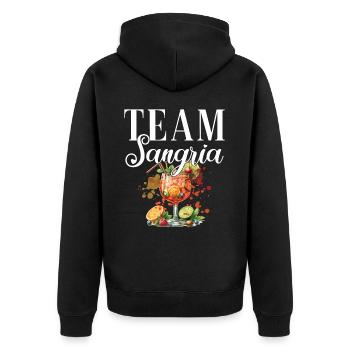 Cocktail Barkeeper Team Sangria - Unisex Premium Bio Zip Hoodie - Schwarz - Hinten - Nico (187cm)