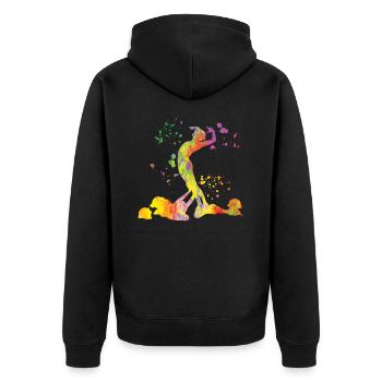 Artistic Swim Team Synchronschwimmen - Unisex Premium Bio Zip Hoodie - Schwarz - Hinten - Nico (187cm)