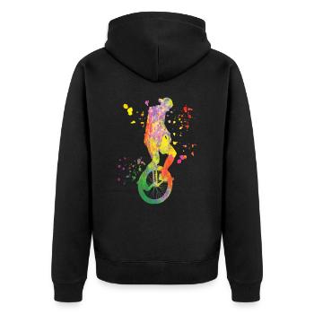 Unicyclist unicycle unicycle - Unisex Premium Organic Zip Hoodie - black - Back - Nico (187cm)