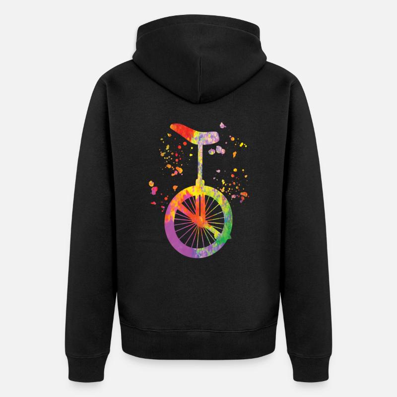 Einradfahrer Einradfahren Einrad - Unisex Premium Bio Zip Hoodie - Schwarz