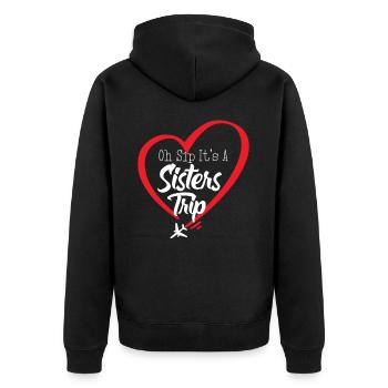 Le week-end des sœurs Oh Sip Its A Sisters Trip - Veste à capuche bio Premium Unisexe - noir - Dos - Nico (187cm)