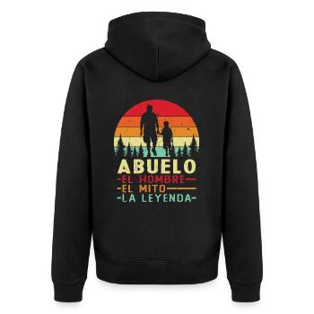The Man The Myth The Legend Grandfather - Unisex Premium Organic Zip Hoodie - black - Back - Nico (187cm)