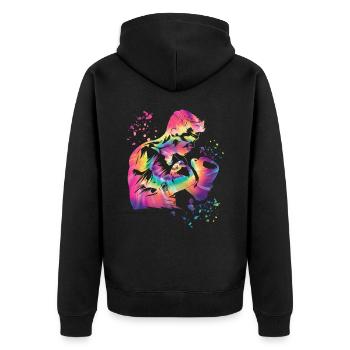 Boxing Fighter Kids Boxing Match Boxer - Unisex Premium Organic Zip Hoodie - black - Back - Nico (187cm)