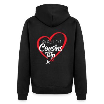 Cousin Weekend Oh Sip Its A Counsin Trip - Veste à capuche bio Premium Unisexe - noir - Dos - Nico (187cm)