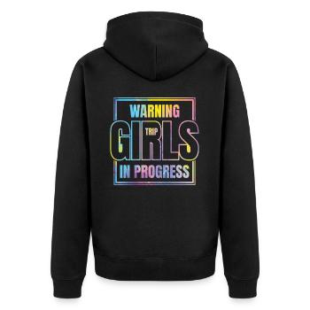 Attention Girls Trip en cours - Veste à capuche bio Premium Unisexe - noir - Dos - Nico (187cm)