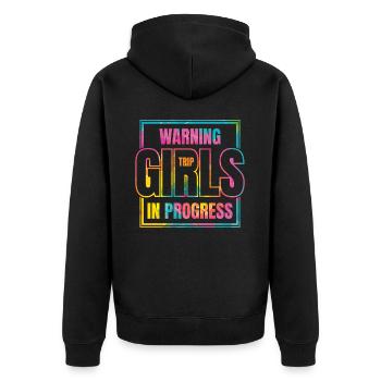 Attention Girls Trip en cours - Veste à capuche bio Premium Unisexe - noir - Dos - Nico (187cm)