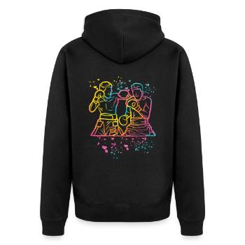 Boxing Fighter Kids Boxing Match Boxer - Unisex Premium Organic Zip Hoodie - black - Back - Nico (187cm)