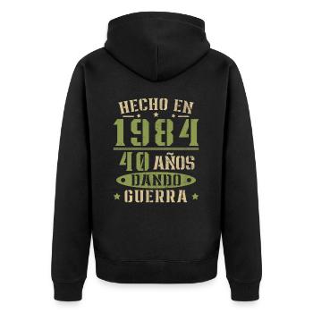 Fabriqué en 1984 40 ans d’existence Cadeau d’anniversaire - Veste à capuche bio Premium Unisexe - noir - Dos - Nico (187cm)