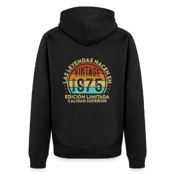 1975 Vintage Retro Geburtstagsgeschenk - Unisex Premium Bio Zip Hoodie - Schwarz - Hinten - Nico (187cm)