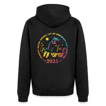 Friends Beach Laughing Girls Trip 2025 - Unisex Premium Organic Zip Hoodie - black - Back - Nico (187cm)