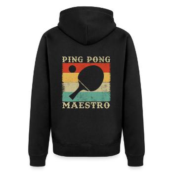 Ping pong master Cadeau Humour - Veste à capuche bio Premium Unisexe - noir - Dos - Nico (187cm)