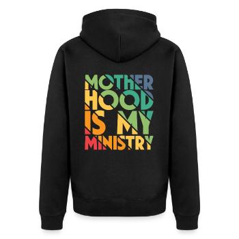 La maternité est mon ministère - Veste à capuche bio Premium Unisexe - noir - Dos - Nico (187cm)