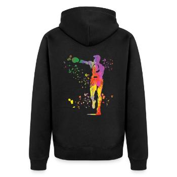 Boxing Fighter Kids Boxing Match Boxer - Unisex Premium Organic Zip Hoodie - black - Back - Nico (187cm)