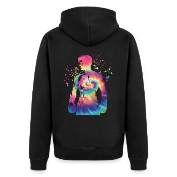 Boxing Fighter Kids Boxing Match Boxer - Unisex Premium Organic Zip Hoodie - black - Back - Nico (187cm)