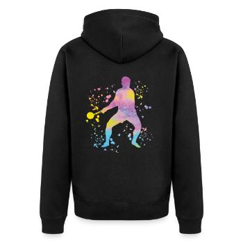 Lanceur de marteau Lancer de marteau Colorsplash - Veste à capuche bio Premium Unisexe - noir - Dos - Nico (187cm)