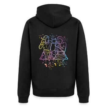 Boxing Fighter Kids Boxing Match Boxer - Unisex Premium Organic Zip Hoodie - black - Back - Nico (187cm)