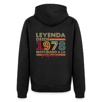 Légende depuis 1978 Cadeau d’anniversaire - Veste à capuche bio Premium Unisexe - noir - Dos - Nico (187cm)