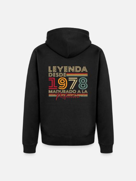Legend since 1978 Birthday Gift - Unisex Premium Organic Zip Hoodie - black