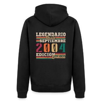 Légendaire depuis 2004 Septembre - Veste à capuche bio Premium Unisexe - noir - Dos - Nico (187cm)