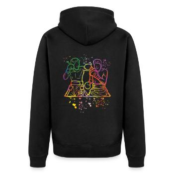 Boxing Fighter Kids Boxing Match Boxer - Unisex Premium Organic Zip Hoodie - black - Back - Nico (187cm)