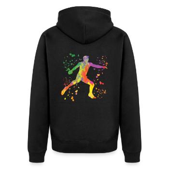 Lanceur de disque Lancer de disque Colorsplash - Veste à capuche bio Premium Unisexe - noir - Dos - Nico (187cm)