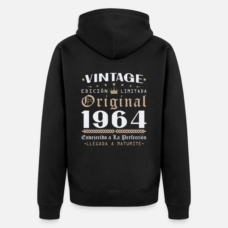 Vinatge 1964 Cadeau d’anniversaire - Veste à capuche bio Premium Unisexe - noir