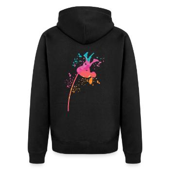 Stabhochspringer Kids Stabhochsprung - Unisex Premium Bio Zip Hoodie - Schwarz - Hinten - Nico (187cm)